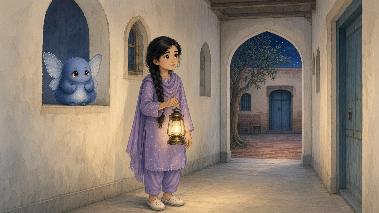 بعد میں زویا برآمدے میں فانوس لیے نرمی سے بول رہی ہے، اور کھڑکی کے پاس رات شب بخیر کی روشنی دے رہا ہے۔